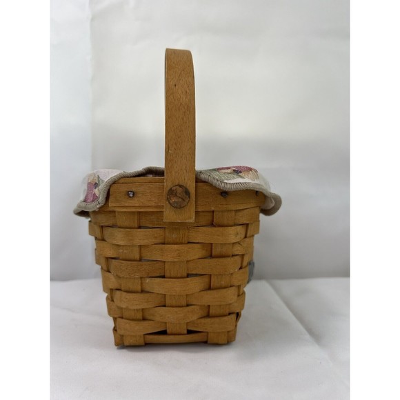 Vtg Longaberger Basket American Cancer Society Hope‎ w/ Floral Liner & Protector - Picture 2 of 10